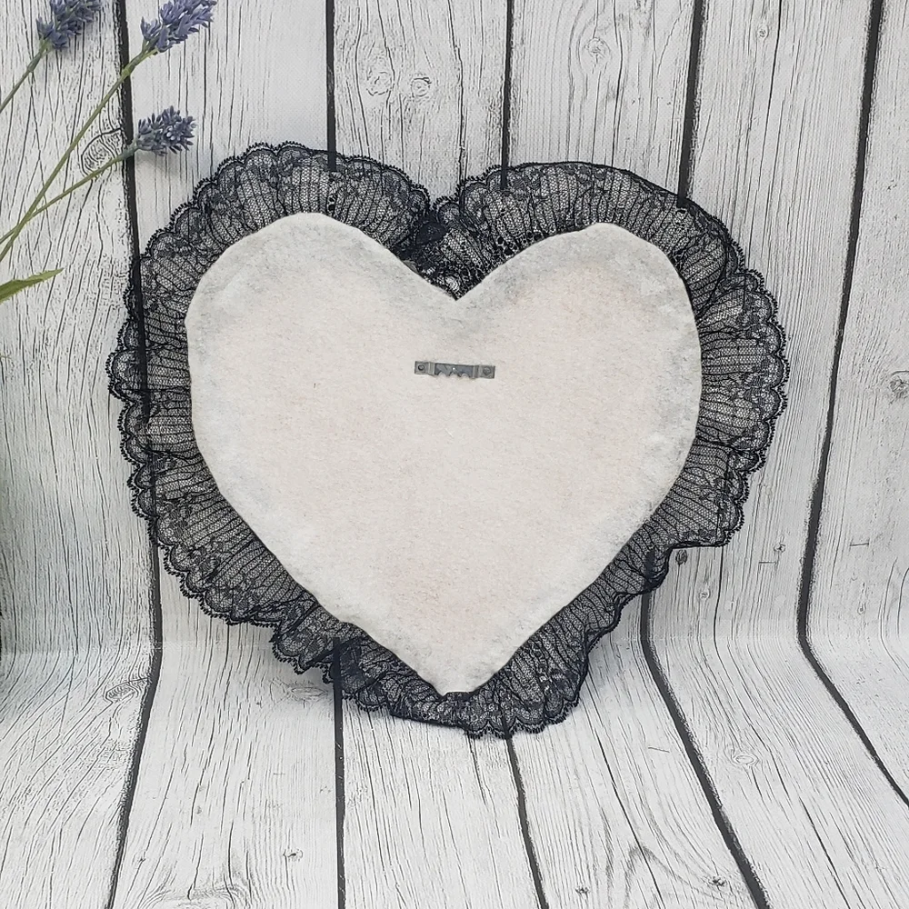 Vintage Handcrafter Pin Cushion Heart with White Hooks